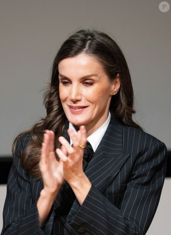 La reine Letizia d'Espagne participe à la Journée mondiale des maladies rares à l'auditorium Prince Felipe à Oviedo, le 4 mars 2025. LALO YASKY / BESTIMAGE