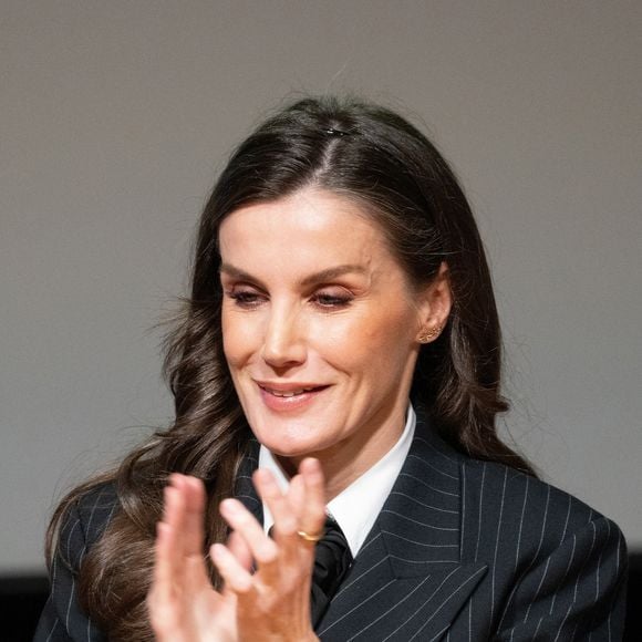 La reine Letizia d'Espagne participe à la Journée mondiale des maladies rares à l'auditorium Prince Felipe à Oviedo, le 4 mars 2025. LALO YASKY / BESTIMAGE