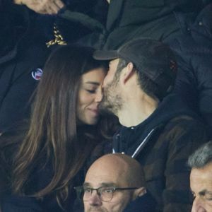 Exclusif - Louis Sarkozy et sa femme Natali Husic   - People en tribunes du match de Ligue 1 Uber Eats "PSG contre Reims" (1-1) au Parc des Princes à Paris le 29 janvier 2023. (AGENCE / BESTIMAGE).