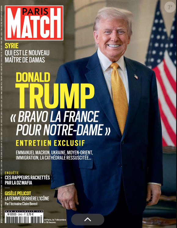 Couverture du magazine "Paris Match" paru le jeudi 12 décembre 2024.