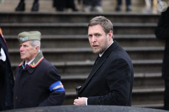 Le prince héritier Leka d'Albanie assiste aux funérailles de S.A.R. Vittorio Emanuele de Savoie à la cathédrale Saint-Jean-Baptiste ( Duomo de Torino ) à Turin, Italie, le 10 février 2024. 
©Marco Piovanotto/ABACAPRESS.COM