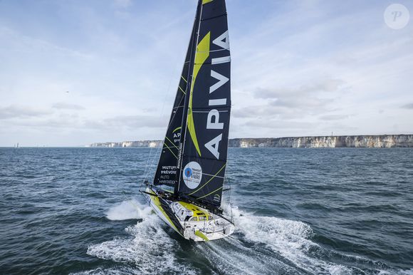 Départ de la 15ème édition de la "Transat Jacques Vabre" au Havre. Cette classique course transatlantique en double, reliant la Havre à Fort-de-France, se déroule tous les deux ans. Pour cette 15e édition, une flotte de 79 bateaux est sur la ligne de départ, donné dimanche à la mi-journée. Le Havre, le 7 novembre 2021.