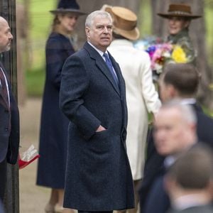 Le prince Andrew, duc d'York, - Des membres de la famille royale assistent au service du jour de Noël à l'église St Mary Magdalene à Sandringham, Norfolk