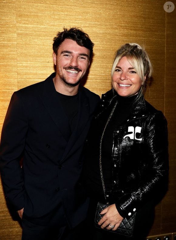 Exclusif - Sophie Tapie (enceinte) et son mari Baptiste Germain lors du cocktail après-spectacle lors de la soirée Ciné-concert symphonique "Alain Delon, le dernier Samouraï" au Palais des congrès à Paris le jour de son anniversaire le 8 novembre 2024.

© Jacovides / Moreau / Bestimage