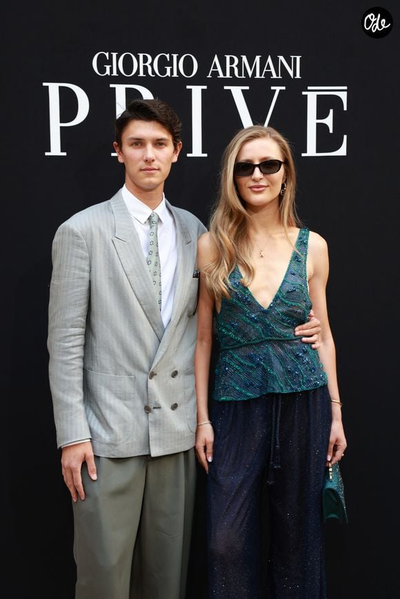 Count Nikolai et Benedikte Throustrup au défilé Giorgio Armani Privé "Collection Haute Couture Automne/Hiver 2026-2027" lors de la Fashion Week de Paris, le 7 juillet 2026