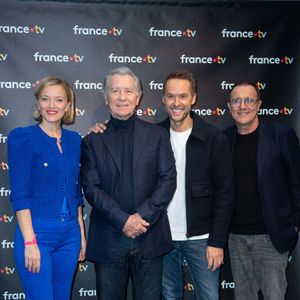 Maya Lauqué, William Leymergie, Damien Thévenot et Thierry Beccaro assistent au 40ème anniversaire de l'émission Télé Matin dans les locaux de France Télévision à Paris, France, le 06 février 2025. Photo par Aurore Marechal/ABACAPRESS.COM