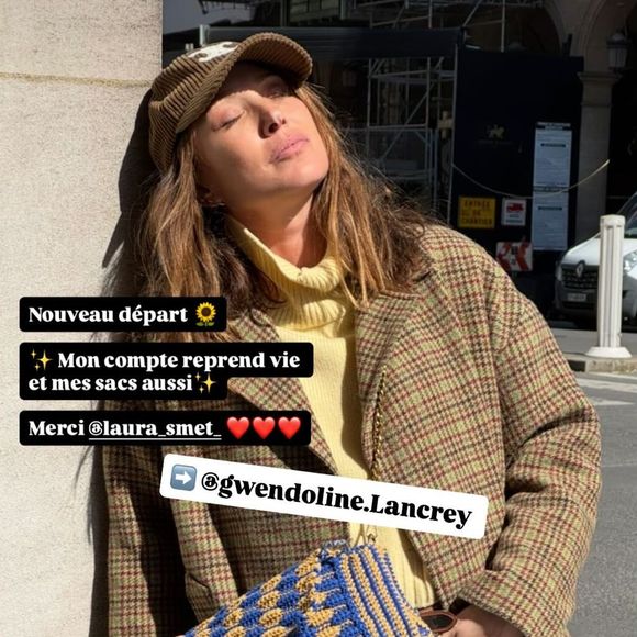Laura Smet prend la pose par la marque de sacs de sa belle-sœur Gwendoline Lancrey sur Instagram