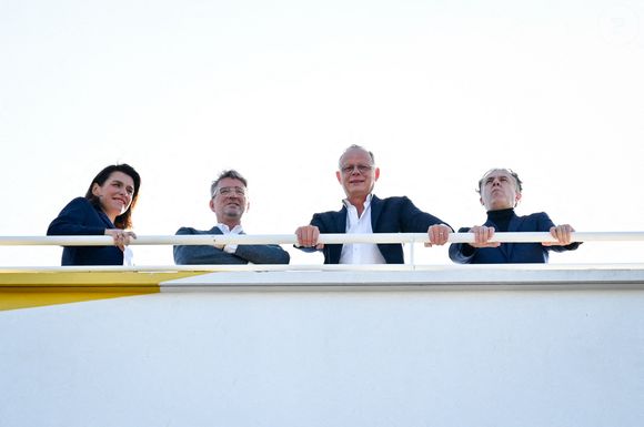 Édouard Philippe, maire du Havre et Christophe Béchu, maire d'Angers à la veille du départ du Vendée Globe 2024, aux Sables-d'Olonne, le 9 novembre 2024. Photo by Tomas Stevens/ABACAPRESS.COM