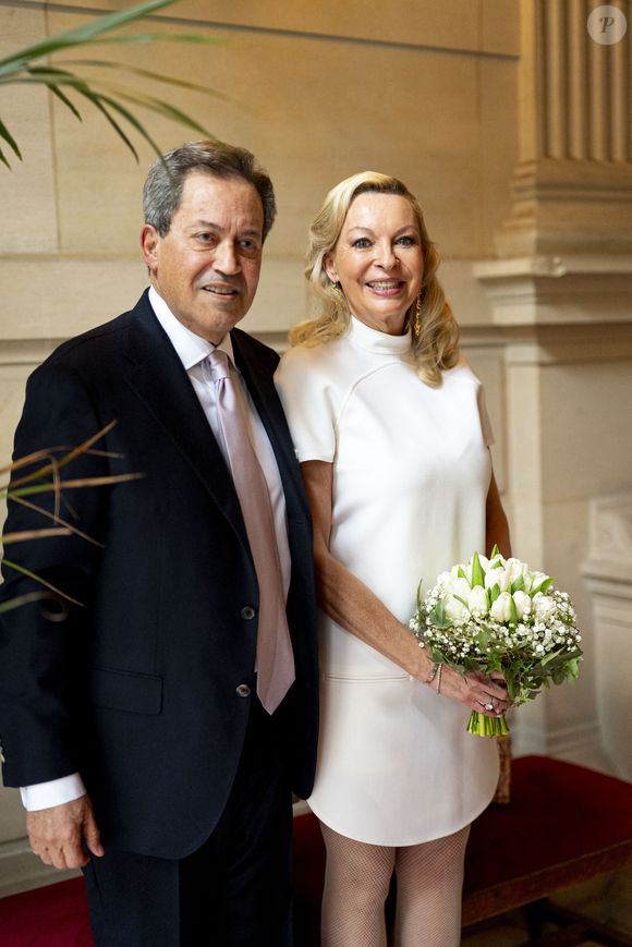 Georges Fenech et Amélie Leperre-Dimeglio - Mariage civil de Georges Fenech et Amélie Leperre-Dimeglio à la mairie du 16ème arrondissement de Paris le 31 janvier 2026.

© Pierre Perusseau / Bestimage