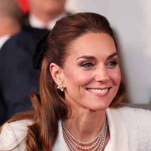 La princesse de Galles lors du concert célébrant le 80e anniversaire du jour de la Victoire en Europe, qui s'est tenu sur la place historique de Horse Guards Parade, dans le centre de Londres. Jeudi 8 mai 2025. Photo by Chris Jackson/PA Wire/ABACAPRESS.COM