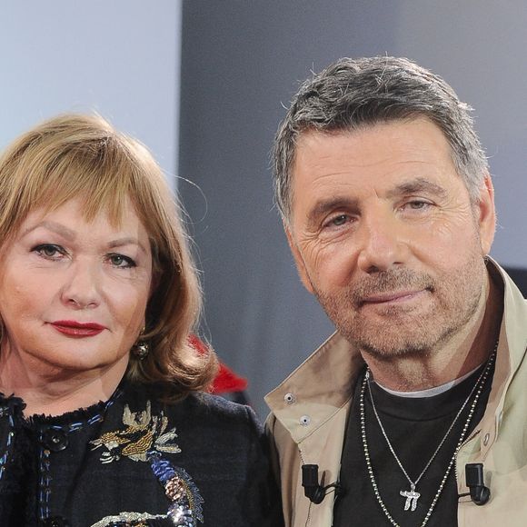 Catherine Jacob et Philippe Lellouche lors de l'enregistrement de l'émission "Vivement dimanche" au studio Rive Gauche, présentée par M.Drucker avec une diffusion sur France 3 le 8 mars 2026, à Paris, France, le 25 février 2026. © Guillaume Gaffiot/Bestimage