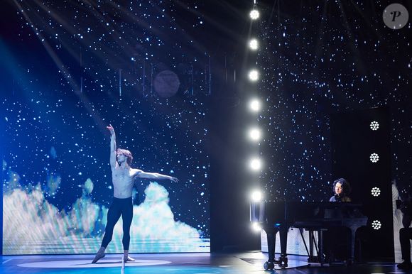 Exclusif - Khatia Buniatishvili et Hugo Marchand lors de l’enregistrement de l’émission “Les stars s’unissent pour le Sidaction” au théâtre Marigny à Paris, France, le 11 mars 2025. L’émission sera diffusée en prime le 22 mars sur France 2. © Guirec-Moreau/ Bestimage