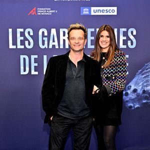 David Hallyday et sa femme Alexandra Pastor durant l'avant première mondiale au Grimaldi Forum à Monaco, le 9 février 2023, du film "Les gardiennes de la planète" réalisé par Jean-Albert Lièvre et raconté par J.Dujardin. 
© Bruno Bebert / Bestimage