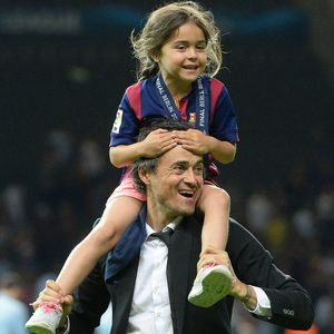 Luis Enrique coach of FC Barcelona celebrate with his daughter Xana Martinez after their sides victory UEFA Champions League Final between Juventus and FC Barcelona Olympiastadion on June 06, 2015 in Berlin, Germany. © Imago/PsnewZ/Bestimage
