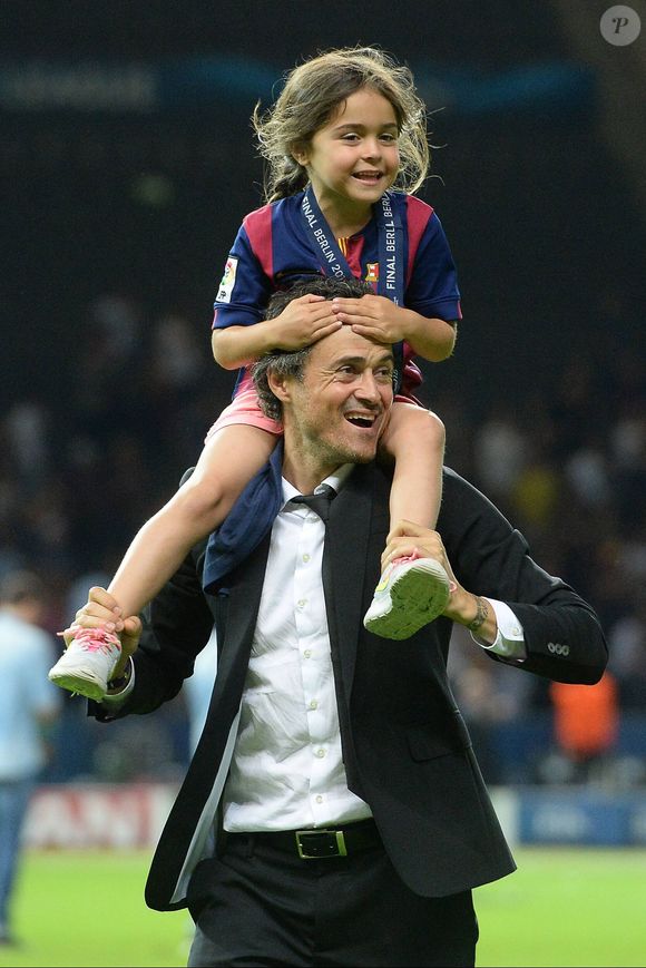 Luis Enrique coach of FC Barcelona celebrate with his daughter Xana Martinez after their sides victory UEFA Champions League Final between Juventus and FC Barcelona Olympiastadion on June 06, 2015 in Berlin, Germany. © Imago/PsnewZ/Bestimage