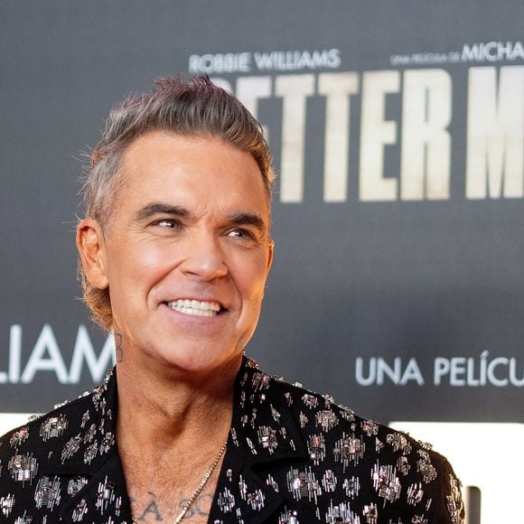 Robbie WIlliams à la première de "Better Man" à Madrid, au Capitol Cinema, le 4 décembre 2024. LALO YASKY / BESTIMAGE
