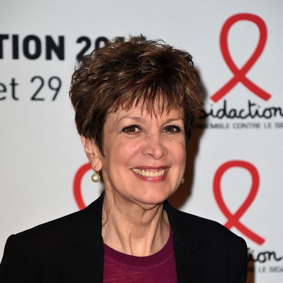 Catherine Laborde pose lors d'un photocall pour le lancement du Sidaction 2015 qui s'est tenu au Musée du quai Branly à Paris, France, le 2 mars 2015. Photo by Nicolas Briquet/ABACAPRESS.COM