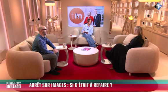 Virginie Guilhaume et Flavie Flament dans l'émission "Puremédias : l'hebdo" sur T18.