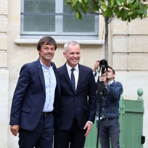 Passation de pouvoir entre le ministre de la Transition Ecologique et Solidaire, Nicolas Hulot et son successeur François de Rugy, au ministère de l'Ecologie, hôtel de Roquelaure, à Paris, le 4 septembre 2018. © Stéphane Lemouton / Bestimage