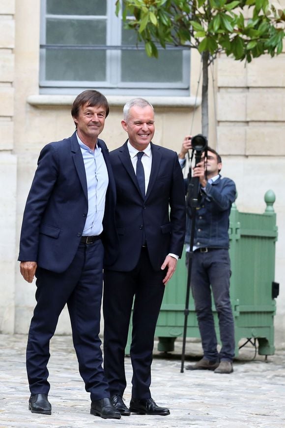 Passation de pouvoir entre le ministre de la Transition Ecologique et Solidaire, Nicolas Hulot et son successeur François de Rugy, au ministère de l'Ecologie, hôtel de Roquelaure, à Paris, le 4 septembre 2018. © Stéphane Lemouton / Bestimage