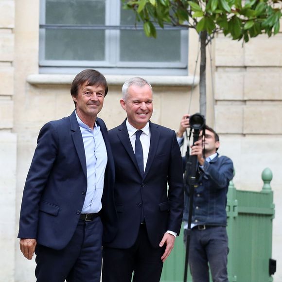 Passation de pouvoir entre le ministre de la Transition Ecologique et Solidaire, Nicolas Hulot et son successeur François de Rugy, au ministère de l'Ecologie, hôtel de Roquelaure, à Paris, le 4 septembre 2018. © Stéphane Lemouton / Bestimage