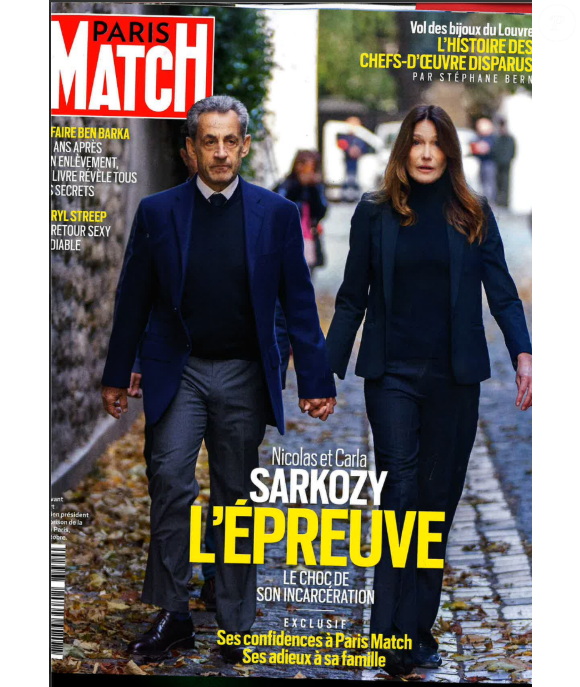 Nicolas Sarkozy et Carla Bruni-Sarkozy en couverture du numéro du 22 octobre 2025 de "Paris Match"