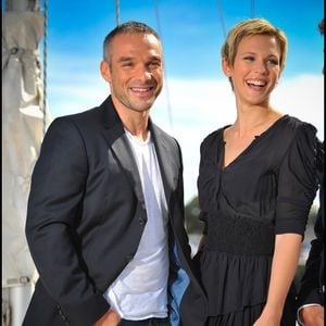 Philippe Bas et Lorie (Laure Pester) - Photocall du film "Un mari de trop", lors du festival de la fiction TV de La Rochelle. © Guillaume Gaffiot/Bestimage