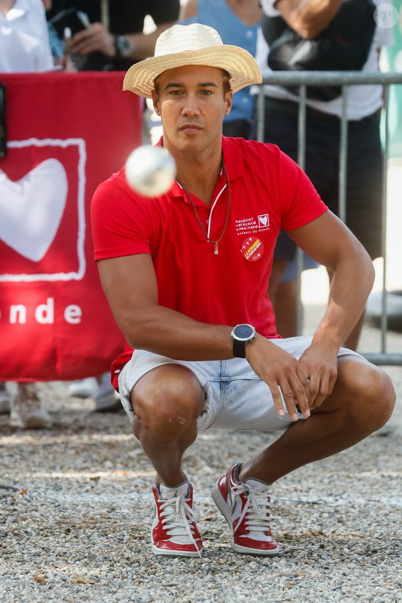 Exclusif -   Laurent Maistret (Koh Lanta) - Pétanque du coeur dans le cadre le la 20ème édition de "l'étape du coeur" de l'association "Mécénat Chirurgie Cardiaque" (MCC) lors du tour de France 2023 au Fan Club de Bordeaux, France, le 06 juillet 2023. © Christophe Clovis / Bestimage