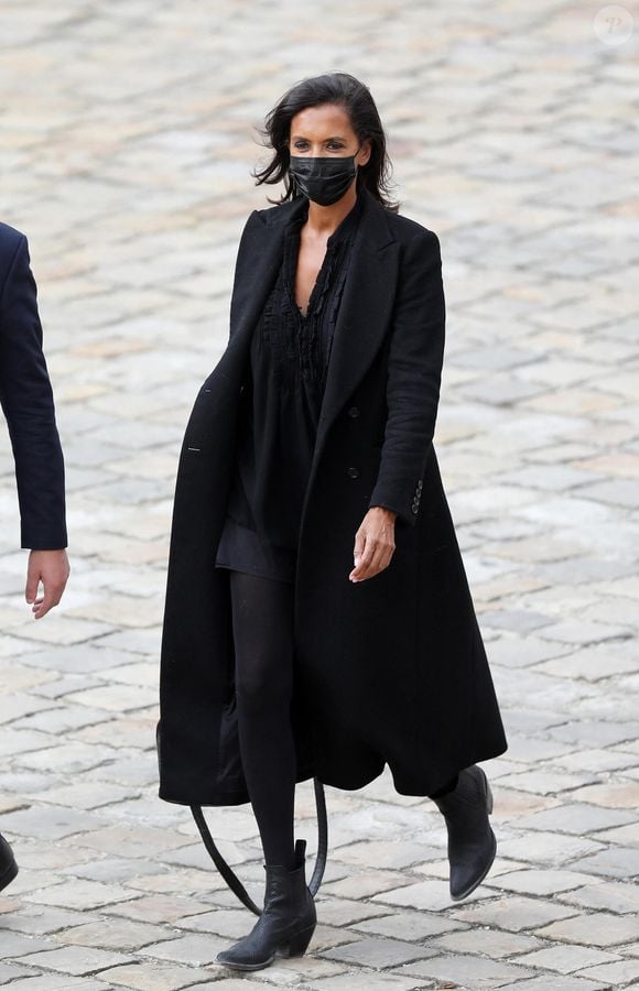 Karine Le Marchand lors de la cérémonie d’hommage national à Jean-Paul Belmondo à l’Hôtel des Invalides à Paris, France, le 9 septembre 2021. © Dominique Jacovides/Bestimage