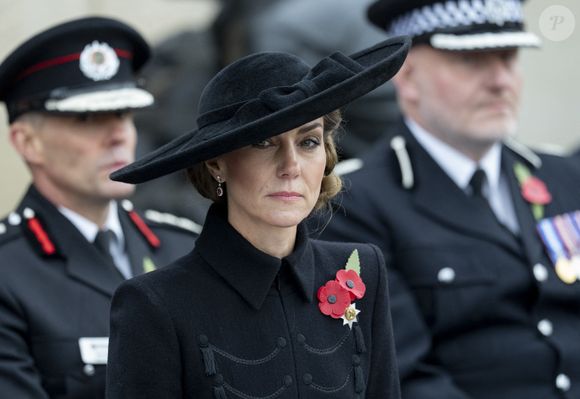 Kate Middleton, princesse de Galles, lors de la cérémonie du souvenir organisée par la Royal British Legion au National Memorial Arboretum dans le Staffordshire le 11 novembre 2025. Photo par GOFF  / BESTIMAGE
