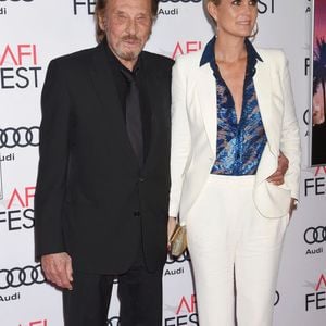 Le chanteur Johnny Hallyday (L) et l'actrice/épouse Laeticia Hallyday arrivent à AFI FEST 2016 Presented By Audi. Photo by Jean Paul/Papixs/ABACAPRESS.COM