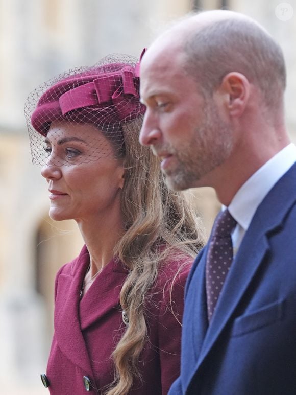 Kate Middleton et le prince William dans les jardins du château de Windsor. © PA Photo/ Bestimage