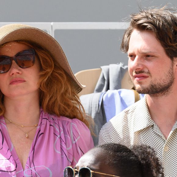 Marine Delterme et son fils Gabriel Ecoffey dans les tribunes lors des Internationaux de France de tennis à Roland Garros le 30 mai 2022 à Paris, France. Photo by Laurent Zabulon/ABACAPRESS.COM