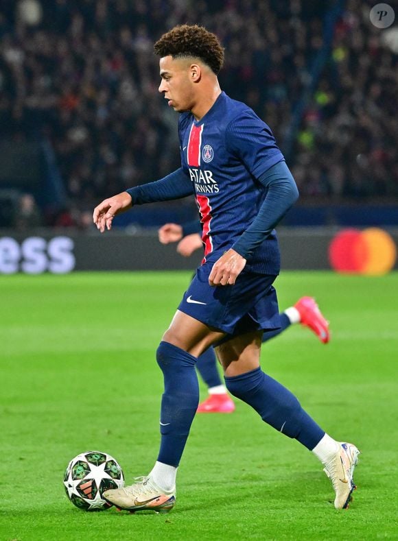 Désiré Doué lors du match de Ligue des Champions de l'UEFA opposant le le Paris Saint-Germain (PSG) au Liverpool FC  (0/1) au Parc des Princes à Paris, France, le 5 mars 2025. © Christian Liewig/Bestimage