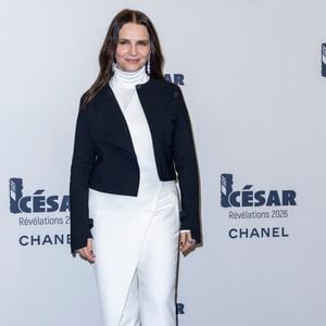 Juliette Binoche - Photocall du dîner des Révélations César 2026 à l'Elysée Montmartre à Paris, France, le 19 janvier 2026.
 
© Olivier Borde / Bestimage