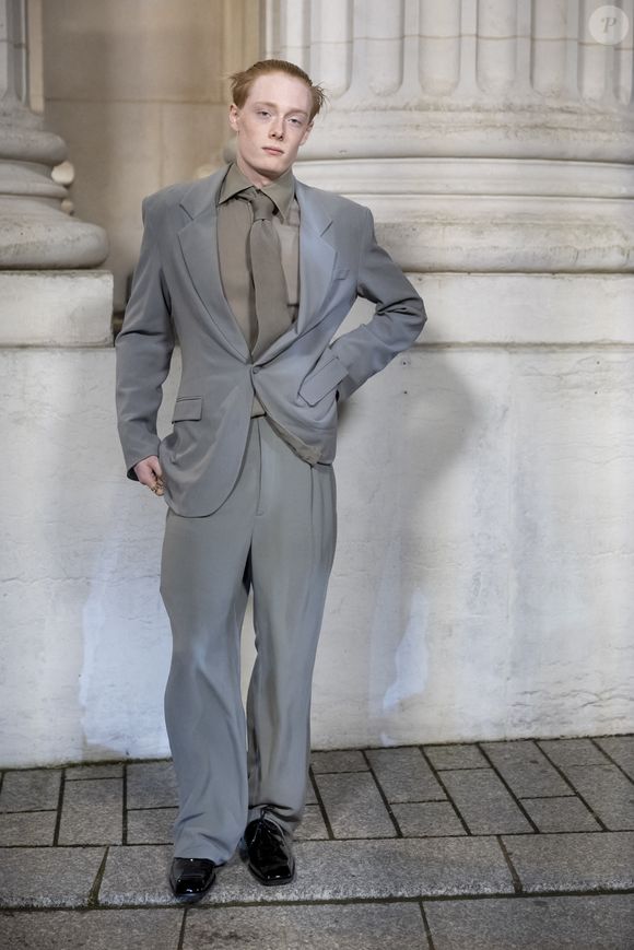 Ned Sims - Photocall du défilé Saint Laurent  "Collection Masculine Prêt-à-Porter Automne/Hiver 2025-2026" lors de la Fashion Week de Paris (PFW) le 28 janvier 2025 © Olivier Borde /Bestimage