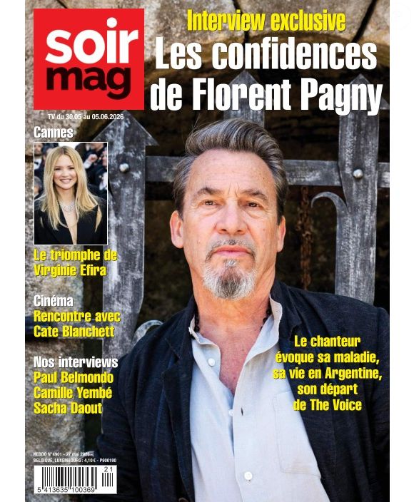 Florent Pagny en couverture du magazine "Soir Mag".