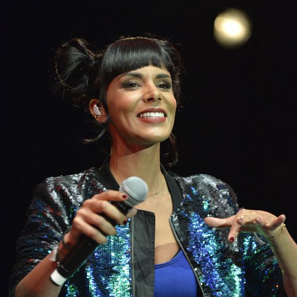 La chanteuse Shy'm sur scène lors du concert organisé par l'association Enfant Star et Match à la pinède Gould de Juan-les-Pins , le 10 juillet 2018. 

Photo de Tara-Photo/ANDBZ/ABACAPRESS.COM
