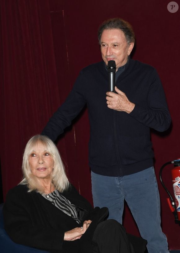 Exclusif - Michel Drucker et sa femme Dany Saval - Projections de deux séances exceptionnelles du film "Signé Furax" en hommage à Marc Simenon au cinéma Mac Mahon à Paris le 27 octobre 2019. © Coadic Guirec/Bestimage