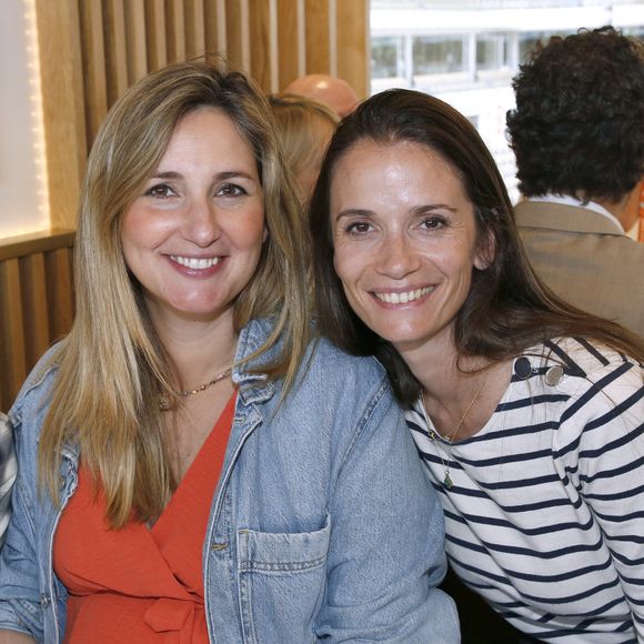 Exclusif - Marie Portolano (enceinte) et Anne-Cécile Mailfert - Déjeuner dans la loge de France TV lors de la Finale Femmes des Internationaux de France de Tennis de Roland Garros 2024 - Jour 14 à Paris le 08 Juin 2024.  © Bertrand Rindoff / Bestimage