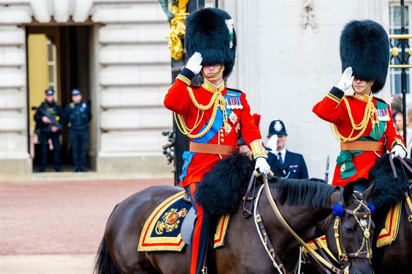 Le prince William et le prince Edward - Les membres de la famille royale britannique lors de la parade Trooping the Color à Londres, Royaume Uni, le 15 juin 2024. © Backgrid USA/Bestimage