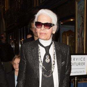 Karl Lagerfeld au restaurant Lapérouse pour la soirée V Magazine à Paris le 7 mars 2017.

©BestImage