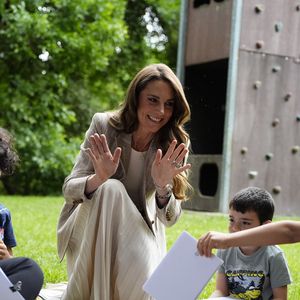 Catherine (Kate) Middleton, princesse de Galles, visite l'école maternelle Salvador Allende à Reggio Emilia (Italie), lors de son voyage consacré à la petite enfance, le 14 mai 2026.
© GOFF / Bestimage