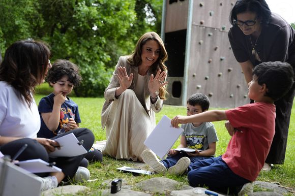 Catherine (Kate) Middleton, princesse de Galles, visite l'école maternelle Salvador Allende à Reggio Emilia (Italie), lors de son voyage consacré à la petite enfance, le 14 mai 2026.
© GOFF / Bestimage