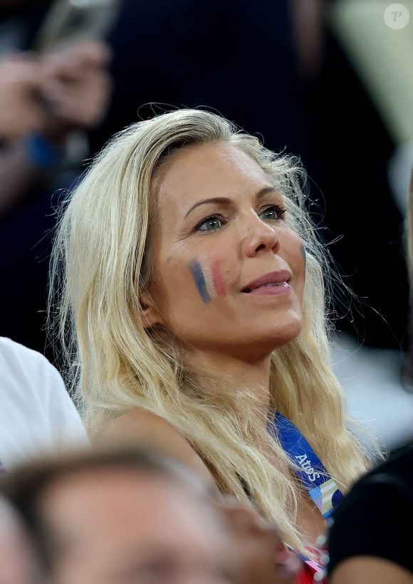 Laurence Auzière - Les célébrités en tribunes pendant l'épreuve de basketball de Demi-Finale opposant les Etats-Unis à la Serbie lors des Jeux Olympiques de Paris 2024 (JO) à l'Arena Bercy, à Paris, France, le 8 août 2024. © Jacovides-Perusseau/Bestimage
