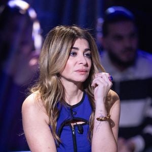 Exclusif - Julie Zenatti lors de l'enregistrement de l'émission "La Boîte à secrets", présentée par F.Bollaert et diffusée le 2 janvier 2026 sur France 3, dans les studios du Lendit à Saint-Denis, France, le 1er décembre 2025. © Cyril Moreau/Bestimage