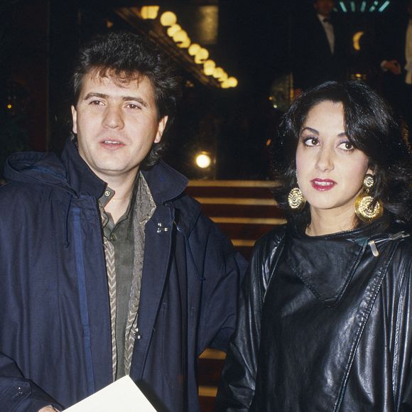 Daniel Balavoine et sa compagne Corinne a la premiere edition des Victoires De La Musique a Paris, France, le 23 novembre 1985. Corinne qui a inspiré au chanteur la chanson L'Aziza, est la mere de ses deux enfants, Jeremie, ne le 15 juillet 1984, et Joana, nee quelques mois apres la disparition de son pere, le 1er juin 1986. Photo by Pascal Baril/ABACAPRESS.COM