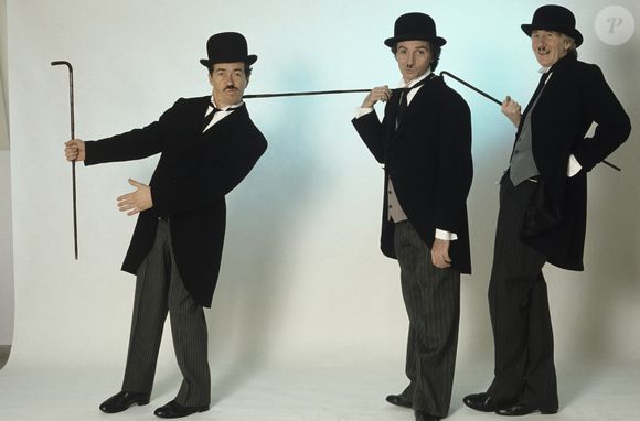En France, à Paris, portrait en studio du groupe de comiques Les Charlots, le 31 janvier 1985. Michel MARIZY via Bestimage