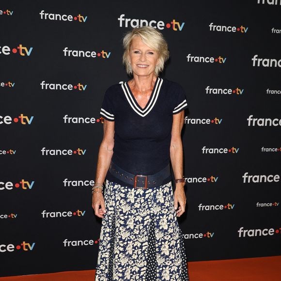 Sophie Davant au photocall pour la conférence de presse de rentrée de France TV à la Grande Halle de la Villette à Paris, France, le 11 juillet 2023. © Coadic Guirec/Bestimage