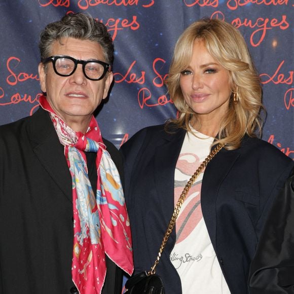 Marc Lavoine (co-producteur du spectacle) et sa compagne Adriana Karembeu lors de la générale du spectacle musical "Les Souliers Rouges" au Casino de Paris, le 24 janvier 2025.
© Guirec Coadic/Bestimage